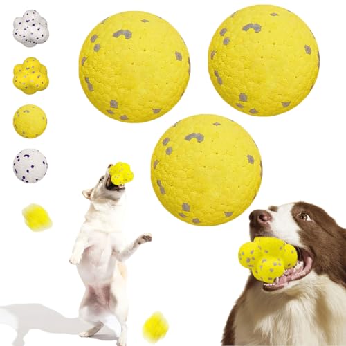 Donubiiu Pfotenstern Kauzauber Ball, Pfotenstern Magic Ball FüR Hunde, Kauzauberball Hund, Hundespielzeug Ball, Hundeball UnzerstöRbar, Hunde Ball für Große, Mittelgroße, Kleine Hunde (3 PCS-C) von Donubiiu