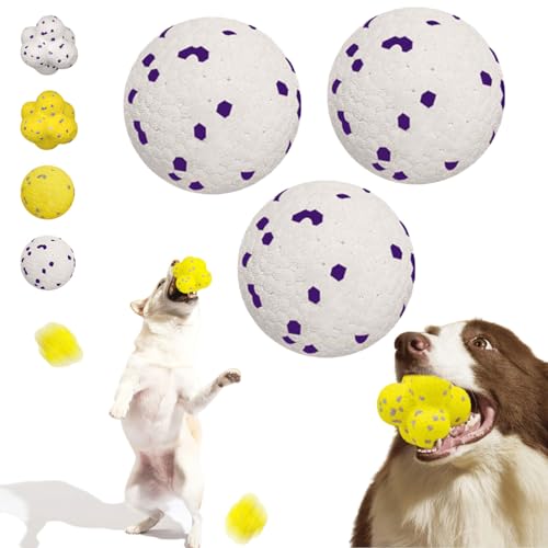 Donubiiu Pfotenstern Kauzauber Ball, Pfotenstern Magic Ball FüR Hunde, Kauzauberball Hund, Hundespielzeug Ball, Hundeball UnzerstöRbar, Hunde Ball für Große, Mittelgroße, Kleine Hunde (3 PCS-D) von Donubiiu