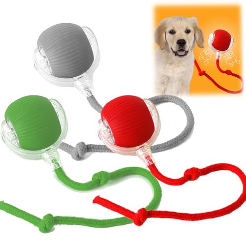 Donubiiu Pfotenstern Magic Ball, Interaktiver Spielball Pfotenstern, Magic Ball Hund, Elektrisch Interaktiver Hundespielzeug Kauzauberball mit Schwanz, für Katzen und Hunde (3 Stück) von Donubiiu