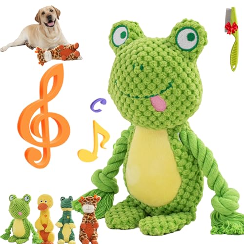 Donubiiu Powerkauer-UnzerstöRbares Hundespielzeug,Indestructible Quality for Strong Beiber Dog Toy Indestructible, UnzerstöRbares Hundespielzeug Krokodil,Ohne Quietschen (Frosch-a) von Donubiiu