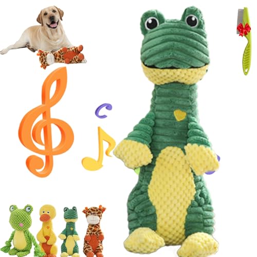 Donubiiu Powerkauer-UnzerstöRbares Hundespielzeug,Indestructible Quality for Strong Beiber Dog Toy Indestructible, UnzerstöRbares Hundespielzeug Krokodil,Ohne Quietschen (Frosch-b) von Donubiiu