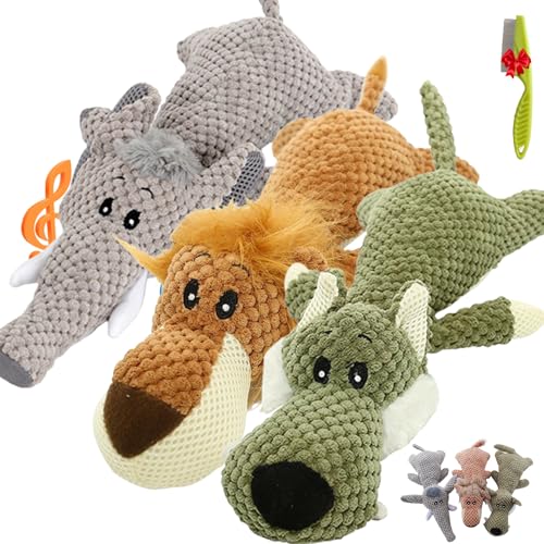 Donubiiu Powerkauer-UnzerstöRbares Hundespielzeug,Indestructible Quality for Strong Beiber Dog Toy Indestructible, UnzerstöRbares Hundespielzeug Krokodil,Ohne Quietschen (Mix B*3) von Donubiiu