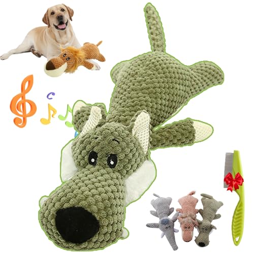 Donubiiu Powerkauer-UnzerstöRbares Hundespielzeug,Indestructible Quality for Strong Beiber Dog Toy Indestructible, UnzerstöRbares Hundespielzeug Krokodil,Ohne Quietschen (Wolfshund) von Donubiiu