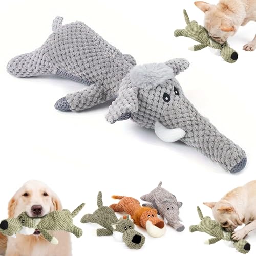 Donubiiu Wowpetsmart Invincible Chewanimals for Heavy Chewers, Wowpetsmart Dog Chew Toys, Durable Plush Dog Chew Toys with Interactive Squeaker, Soft & Cuddly for Dogs (Elephant) von Donubiiu