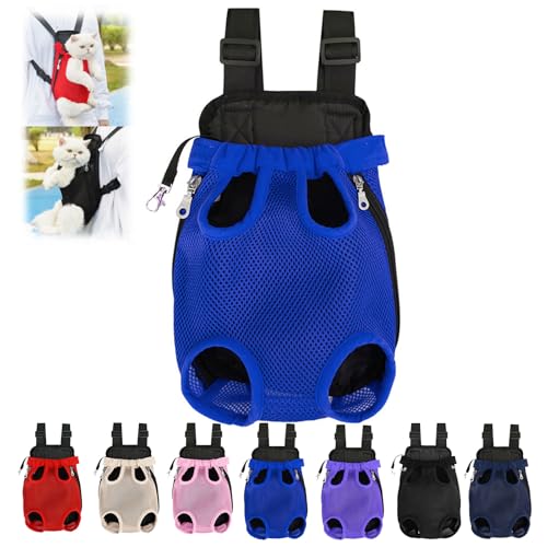 Furry Pawsy Carrier, Furry Pawsy Cat Carrier, Furry Pawsy Cat Backpack, Cat Dog Backpack Carrier, Pet Front Chest Carriers Wearable for Travel Hiking Cycling (Blue,L) von Donubiiu