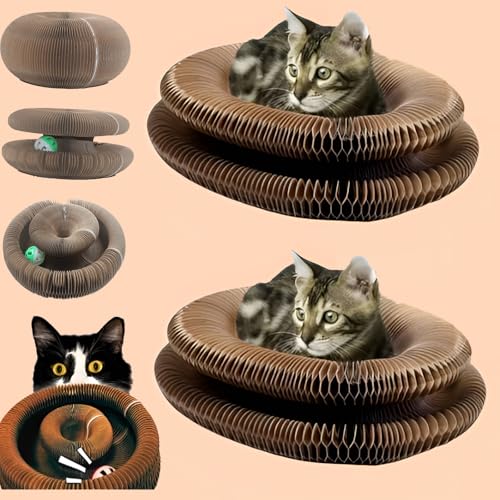 Katzenwirbel, Kettenwirbel Spielzeug, Katzenwirbel von KatzenLiebling, kratzbretter Katze, Foldable Convenient Cat Scratcher, Katzenspielzeug Intelligenz Intelligenzspielzeug (2 Stück) von Donubiiu