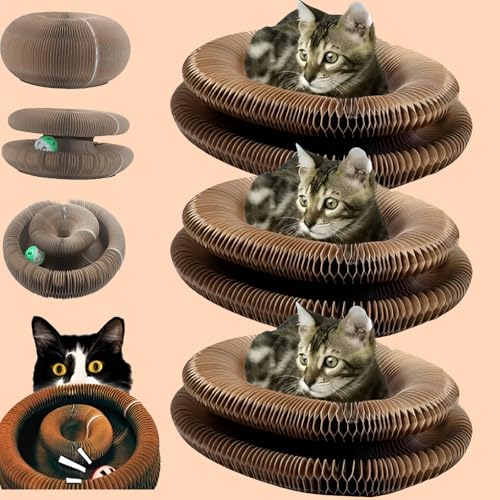 Katzenwirbel, Kettenwirbel Spielzeug, Katzenwirbel von KatzenLiebling, kratzbretter Katze, Foldable Convenient Cat Scratcher, Katzenspielzeug Intelligenz Intelligenzspielzeug (3 Stück) von Donubiiu