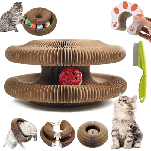 Kitty Curls Cat Toy - 2025 New Kitty Kurls Cat Toy Marlene - Cat Kurlz - Magic Organ Cat Scratch Board - Foldable Accordion Cat Toy - Interactive Scratch Pad Cat Toy for Indoor Cats (1 pcs) von Donubiiu