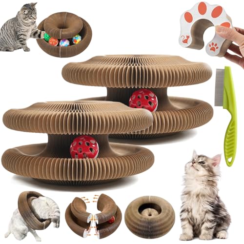 Kitty Curls Cat Toy - 2025 New Kitty Kurls Cat Toy Marlene - Cat Kurlz - Magic Organ Cat Scratch Board - Foldable Accordion Cat Toy - Interactive Scratch Pad Cat Toy for Indoor Cats (2 pcs) von Donubiiu