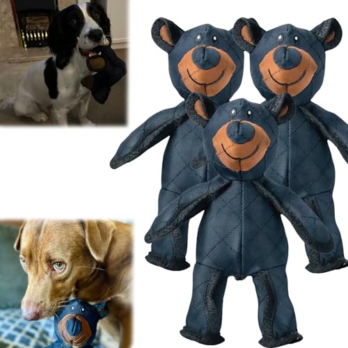 Powerchew Indestructible Bear, Indestructible Dog Toy, Unbreaka Bear, Indestructible Stuffed Plush Dog Squeaky Toynew Unbreaka-Bear for Heavy Chewers (3 pcs) von Donubiiu