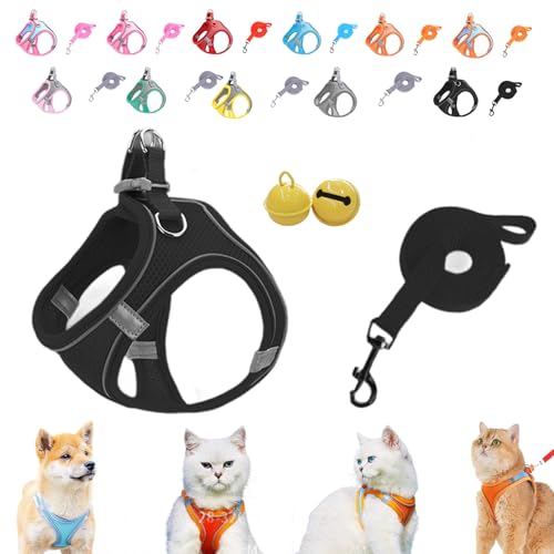 Serenosole Stimulicat Katzengeschirr–ausbruchsicheres Set aus weicher Netzweste und Leine,Stimuli Katzengeschirr Design für Outdoor Katzen,No-Choke-No-Pull-Design mit Reflektorstreifen,XXXS-L (K,XXXS) Serenosole Stimulicat Katzengeschirr–ausbruchsicheres Set aus weicher Netzweste und Leine,Stimuli Katzengeschirr Design für Outdoor Katzen,No-Choke-No-Pull-Design mit Reflektorstreifen,XXXS-L (K,XXXS) von Donubiiu