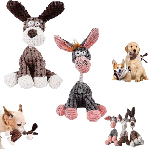 Shirem Bite Buddy, Shirem Bitebuddy, Petsrook Premium Plush Toy Dog, Petsboro Bitebuddy Dog Toy, Donkey Dog Toy Robust Plush, Stuffed Animal Plush Chew Toys with Squeakers (d 2PCS) von Donubiiu