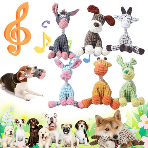 Vianys Bite Buddy, Vianys Bitebuddy, Bite Buddy Chew Toy for Dogs, Shirem Bite Buddy, Indestructible Dog Toy with Squeak, Cute Soft Resistant Dog Toys for Aggressive Chewers (6PCS-E) von Donubiiu