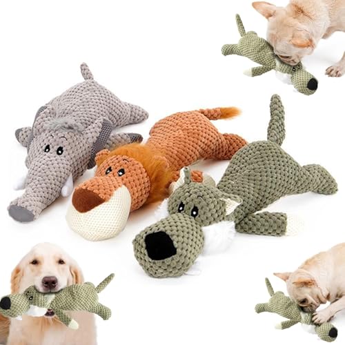 Wowpetsmart Invincible Chewanimals for Heavy Chewers, Wowpetsmart Dog Chew Toys, Durable Plush Dog Chew Toys with Interactive Squeaker, Soft & Cuddly for Dogs (Mix) von Donubiiu