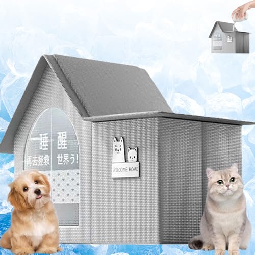 kühlhaus für Katzen,kühlhaus für Hunde,pet Cooling House,kühlhaus Katze, Sommer Kühlhaus Katze Kühlhaus Kühlung,Cat air Conditioning House,Tragbarer Kühlhaus für Katzen und Hunde (L) von Donubiiu