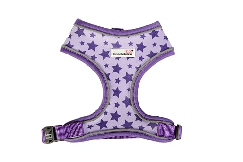 Doodlebone Airmesh-Geschirr, Violette Sterne, Größe 37-38 von Doodlebone