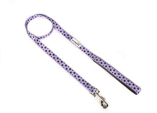 Doodlebone Gepolsterte Leine, violette Sterne, 15 mm von Doodlebone