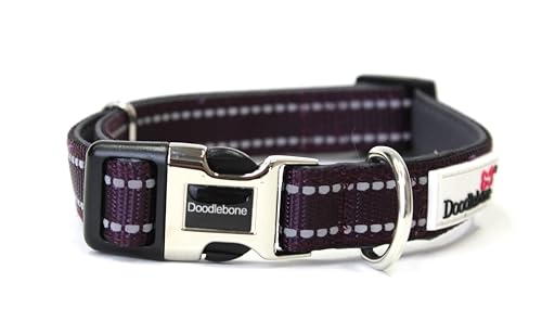 Doodlebone Gepolstertes Hunde Halsband, Burgunderrot, 1-2 von Doodlebone