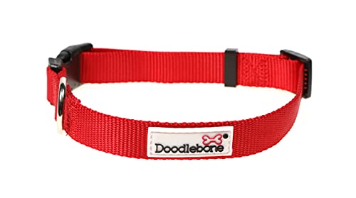 Doodlebone Hunde Halsband, Rubinrot, Größe 6-11 von Doodlebone