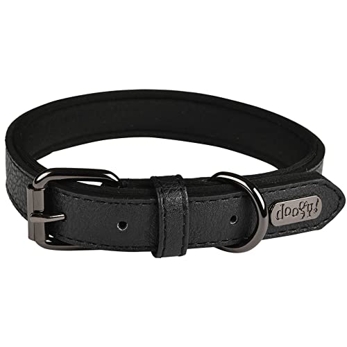 Doogy Hundehalsband, Kunstleder, Basics, Schwarz von Doogy