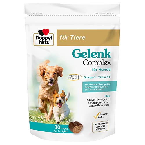 Doppelherz Gelenk Complex für Hunde – Mit essentiellen Omega-3 Fettsäuren + Vitamin E – 30 Chews von Doppelherz