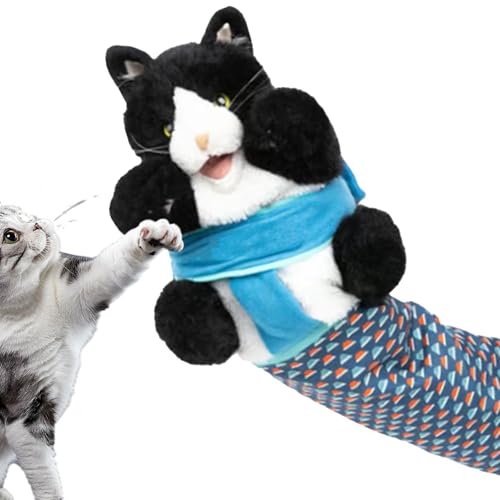 Handpuppe Katze,Katzenpuppen-Ringer, Katzen-Ringer-Spielzeugpuppe, Plüschtier-Handpuppe, Katzen-Übungsspielzeug, Interaktive Handpuppe Mit Robuster Polsterung Für Sicheres Spielen von Dopsyesn