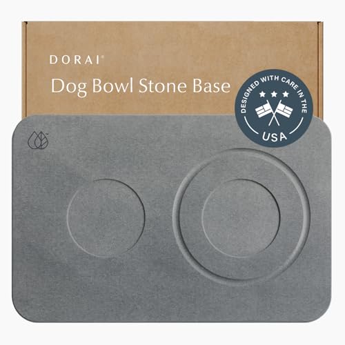 Dorai Home Hundenapf Stone Base - Moderne und stilvolle Haustier-Futterstation - Rutschfester, schnell trocknender Boden mit Kieselgur - Schiefer von Dorai