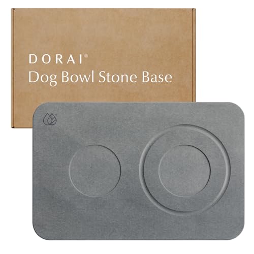 Dorai Home Hundenapf Stone Base - Moderne und stilvolle Haustier-Futterstation - Rutschfester, schnell trocknender Boden mit Kieselgur - Schiefer von Dorai