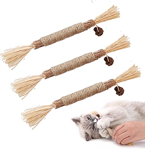 Dorakitten Katzenminzen Sticks, Katzenminze Spielzeug Matatabi Katzen Kauhölzer Silvervine Sticks für Katzen Zahnpflege & gegen Mundgeruch Natürlich Sicher Katzensticks Kausticks Set von Dorakitten