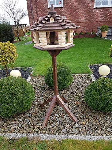 Vogelhaus & Ständer Futterhaus Gartendeko aus Holz mit Gauben XXL Nr 2 von Dormax