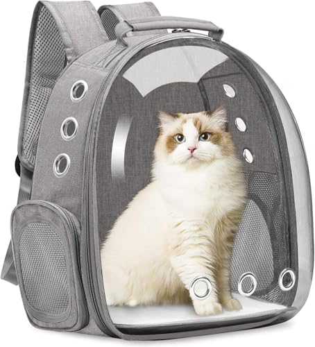 Katzentragerrucksack, Haustier-Tragerucksack für kleine und mittelgroße Katzen, Welpen, Hunde, Tragetasche, Weltraumkapsel, Haustier-Tragetasche für Reisen, Wandern, Spazierengehen, Camping (schwarz) von Dorphy