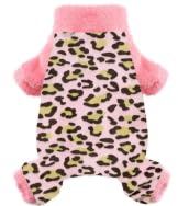 Dosuyi Rollkragen-Hunde-Pyjama für kleine Hunde, Fleece-Hundepullover, Winter, niedlich, kleine Hundekleidung, Welpenbekleidung, Haustier-Jumpsuits, Chihuahua, Yorkie, Katzenkleidung (Rosa, Größe S von Dosuyi