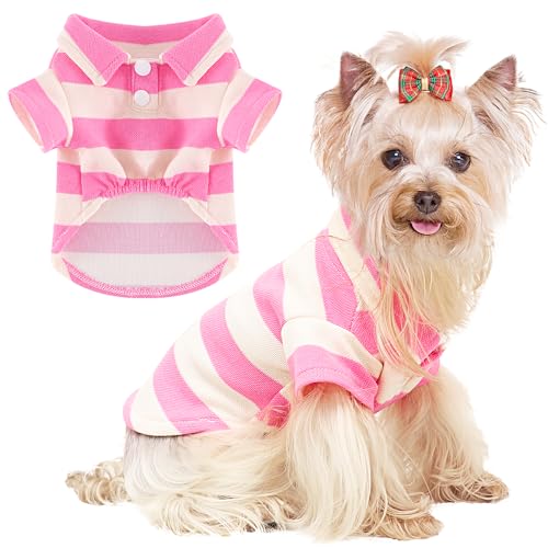 Hunde-Shirt mit Kragen, Sommer-Poloshirt für große Hunde, Katzen, Jungen, Mädchen, Hundekleidung, atmungsaktiv, niedliches Hunde-Sweatshirt, Haustier-Outfit, Welpenkleid, coole Kleidung für kleine von Dosuyi