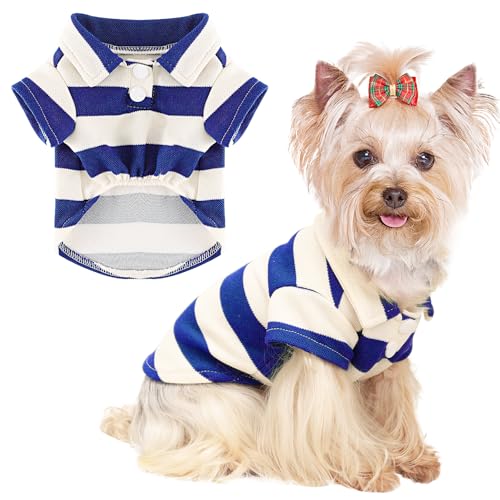 Hunde-Shirt mit Kragen, Sommer-Poloshirt für große Hunde, Katzen, Jungen, Mädchen, Hundekleidung, atmungsaktiv, niedliches Hunde-Sweatshirt, Haustier-Outfit, Welpenkleid, coole Kleidung für kleine von Dosuyi