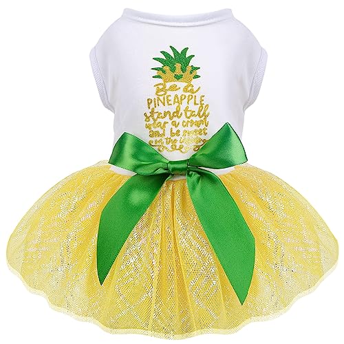 Hundekleidung für kleine Hunde und Mädchen, Frühlings-Haustierkleid, Welpenprinzessin, Tutu, niedlicher Welpe, Tüllkleider, Haustierkleidung, Katzenkleidung, Chihuahua, Yorkshire, Outfits (gelbe von Dosuyi