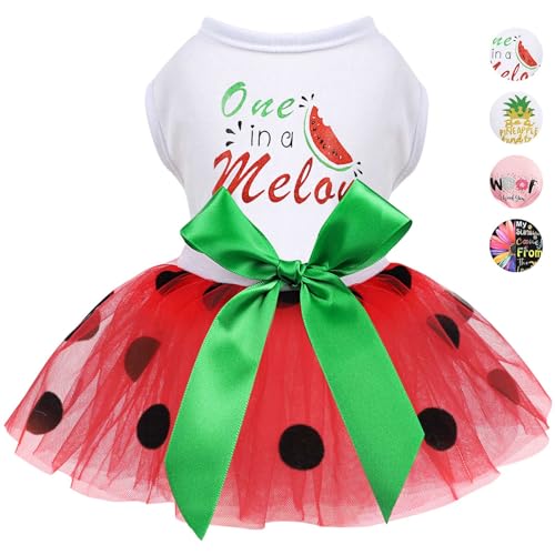 Hundekleidung für kleine Hunde und Mädchen, Frühlings-Haustierkleid, Welpenprinzessin, Tutu, niedliches Welpen-Tüllkleid, Haustierkleidung, Katzenkleidung, Chihuahua, Yorkshire, Outfits (rote von Dosuyi