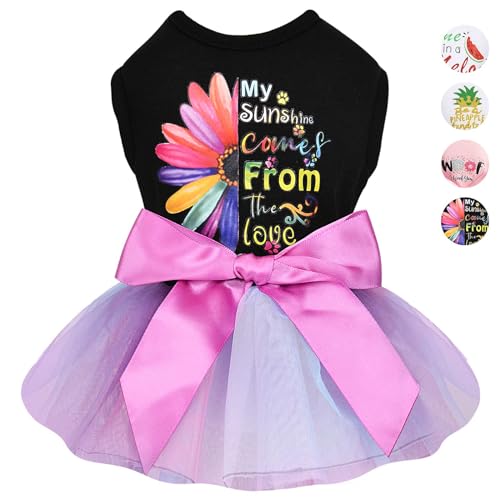 Hundekleidung für kleine Hunde und Mädchen, Frühlings-Haustierkleid, Welpenprinzessin, Tutu, niedliches Welpen-Tüllkleid, Haustierkleidung, Katzenkleidung, Chihuahua, Yorkshire, Outfits (Daisy, XXL) von Dosuyi