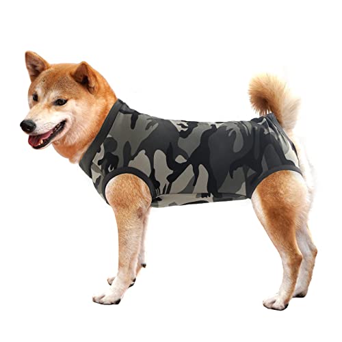 Dotoner Krankenhausanzug für Hunde und Katzen, Wundschutz für Welpen, medizinische Kleidung, nach Operationen, Ersatzkragen und Kegel (XXL, Camouflage) von Dotoner