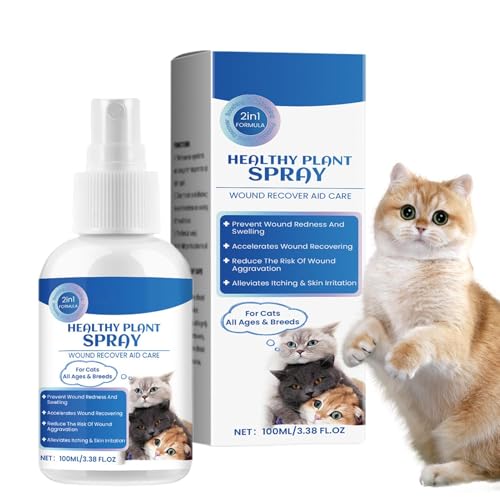 Dottduya Linderung juckender Haut bei Katzen, Linderung trockener Haut bei Katzen | 100 ml Anti-Juckreiz-Hautpflege-Katzenspray | Natürlicher Wundheiler für Katzen, Linderung von Hot Spots, von Dottduya