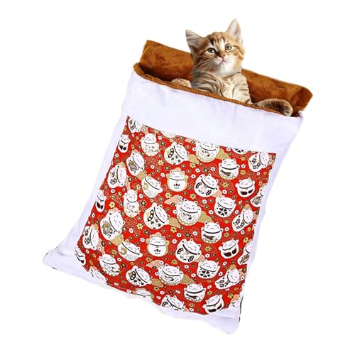 Dottduya Warmer Katzenschlafsack,Winterschlafsack für Katzen - Katzenhaus für Wohnungskatzen - Kuschelsack für Haustiere, bequemes Katzenbett, Katzenhaus für Hauskatzen, waschbares Katzennestbett von Dottduya