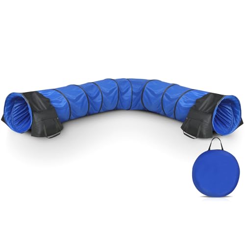 DoubleFill 4.8 m Dog Agility Equipment Dog Agility Tunnel with Sandbags and Carry Bag Dog Tunnel for Outdoor Indoor Backyard Agility Training Play Playground von DoubleFill