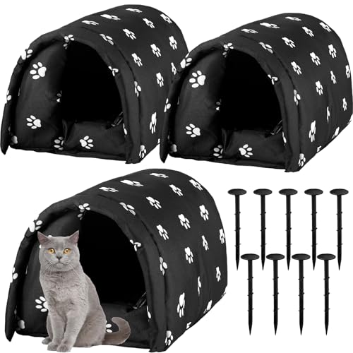 DoubleFill Winter-Katzenhäuser für Outdoor-Katzen, isoliert, streunende Wildkatzen, wetterfest, kleines Hundehaus, Outdoor-Haustier-Unterschlupf, wasserdicht, warm, Haustierhöhle, Wildtierzelt, 54,1 x von DoubleFill