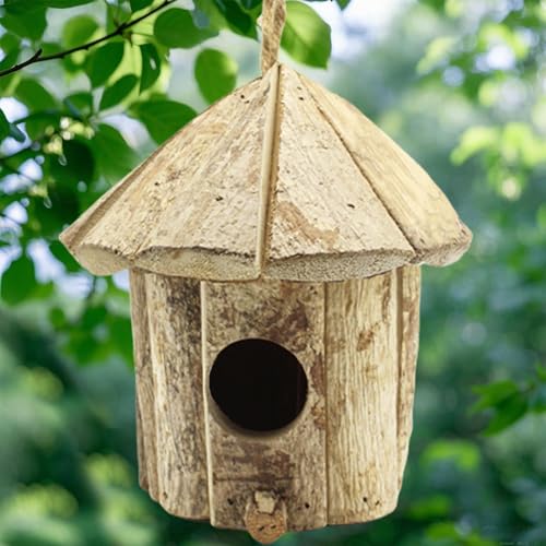 Vogelhäuser aus Holz für Draußen Hängendes Vogelhaus Kardinal Vogelhaus Nistkasten Naturholz Bluebird Häuser für Draußen Finken Bluebird Cardinals Gartendekoration von DoubleWood