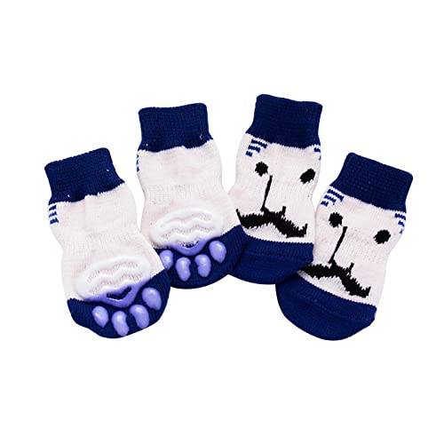 Anti Rutsch Socken hunde Indoor Rutschfeste Mittelgroße geeignete Haustiersocken Socken für kleine Haustiere und Socken und Anti-Dirty Dog Anti-Scratch Pet Accessoires Hausschuhe Aus (A-Purple, M) von Doublehero