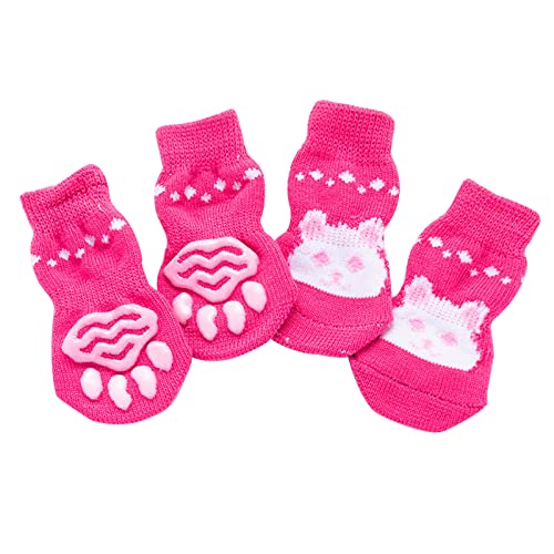 Anti Rutsch Socken hunde Indoor Rutschfeste Mittelgroße geeignete Haustiersocken Socken für kleine Haustiere und Socken und Anti-Dirty Dog Anti-Scratch Pet Accessoires Hausschuhe Kaufen (Pink-a, M) von Doublehero