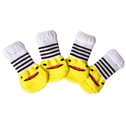 Anti Rutsch Socken hunde Indoor Rutschfeste Mittelgroße geeignete Haustiersocken Socken für kleine Haustiere und Socken und Anti-Dirty Dog Anti-Scratch Pet Accessoires Hausschuhe Kaufen (Yellow-a, M) von Doublehero