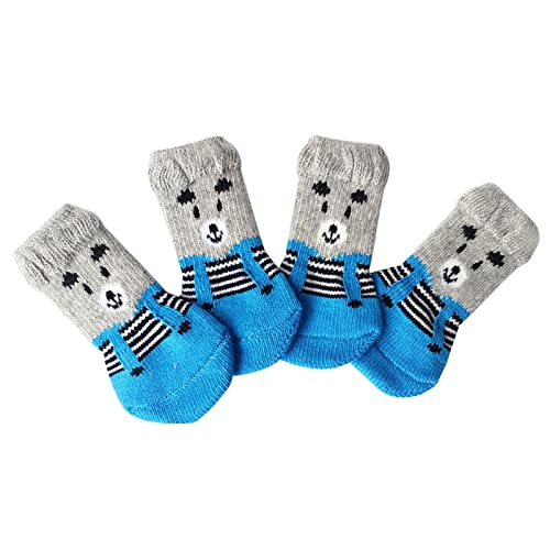 Doublehero Antirutschsocken Hunde Katzensocken Socken und schmutzabweisende Hundehaustiere für kleine Socken und geeignete Socken kratzfestes mittelgroßes Haustierzubehör Schlappen (b-Grey, L) von Doublehero