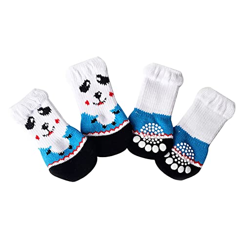 Doublehero Antirutschsocken Hunde Katzensocken Socken und schmutzabweisende Hundehaustiere für kleine Socken und geeignete Socken kratzfestes mittelgroßes Haustierzubehör Schlappen (b-White, L) von Doublehero