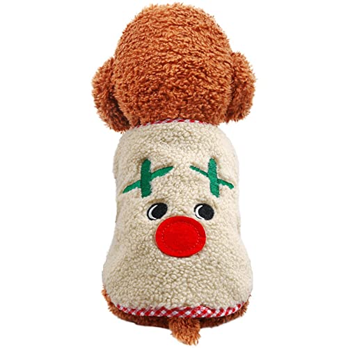 Hundemantel Mit Pelzkragen Weihnachts-Schneemann-Katze-Haustier-Kleidung Feiertags-Weihnachtsschneemann-Lamm-Woll-warme Haustier-Weste-Kleid-Weihnachtsprinzessin-Tweeds Fahrradträger Hund von Doublehero