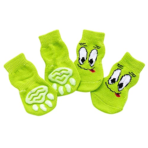 Doublehero Hundesocken Katzensocken Und Socken, geeignet und Kratzfest, für kleine Socken, mittelgroße Hunde, Haustiere, schmutzabweisende Socken, Haustierzubehör Hausschuhe 46 (1-Green, M) von Doublehero